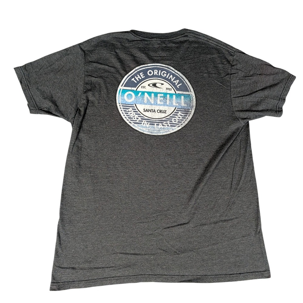 O'Neill Graphic T-Shirt Mens Large Gray Santa Cruz Surf Modern Fit Excellent